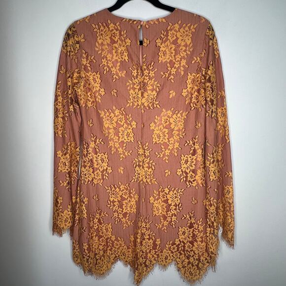 Majorelle Octavia Golden Floral Lace Mini Dress Size Small - Picture 4 of 9